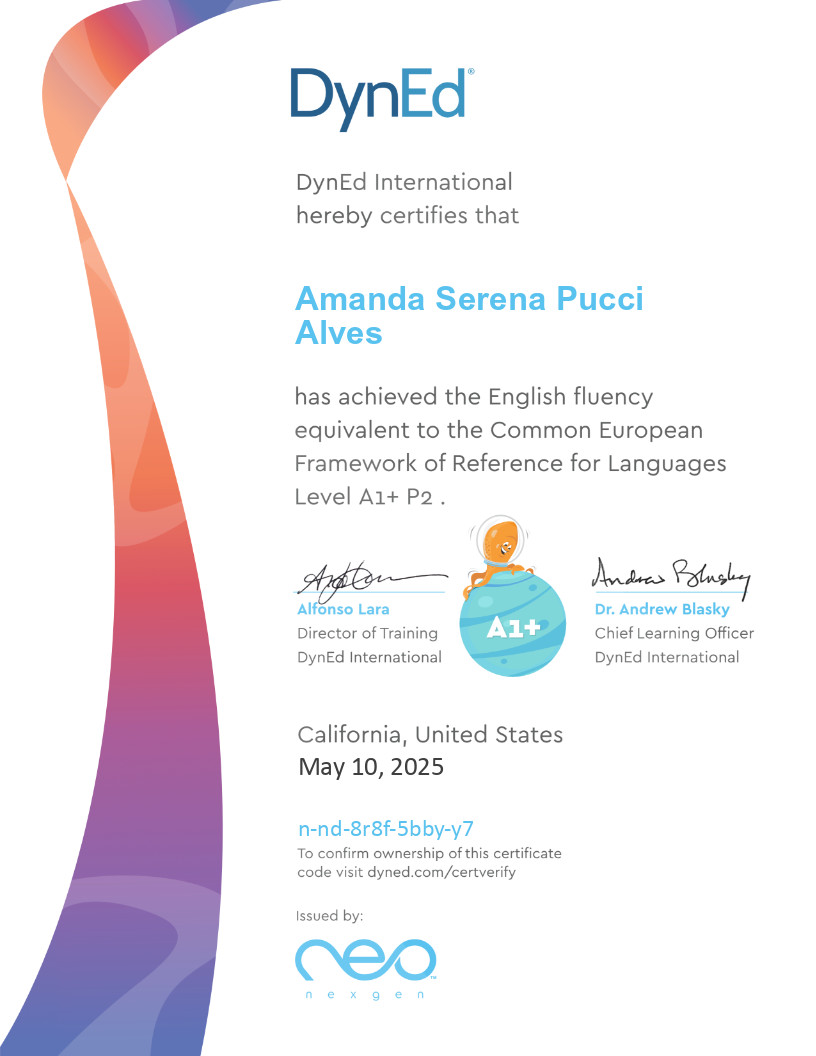 Certificado DynEd A1+